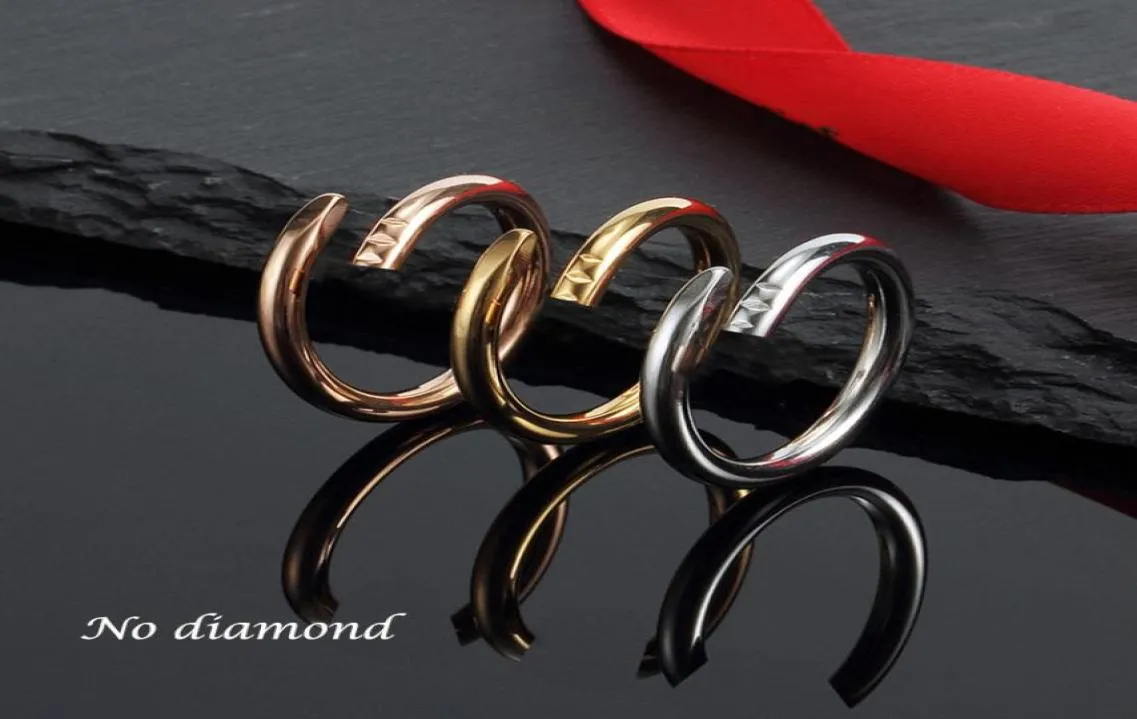 Classic love ring designer Mens Womens lovers nail wedding rings Highend quality Couples gold silver accessories with red box men1818866