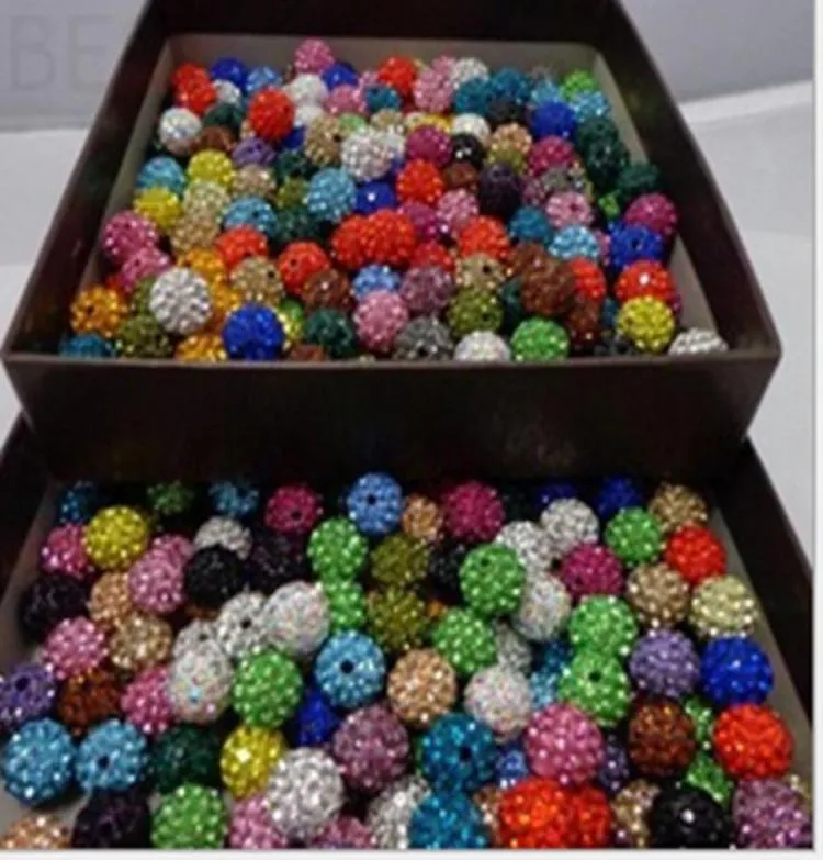 100pcs 10 mm kryształowe koraliki wielokolorowe Pave Clay Disco Ball Beads do naszyjnika bransoletki biżuteria wisiorka Charms5978024