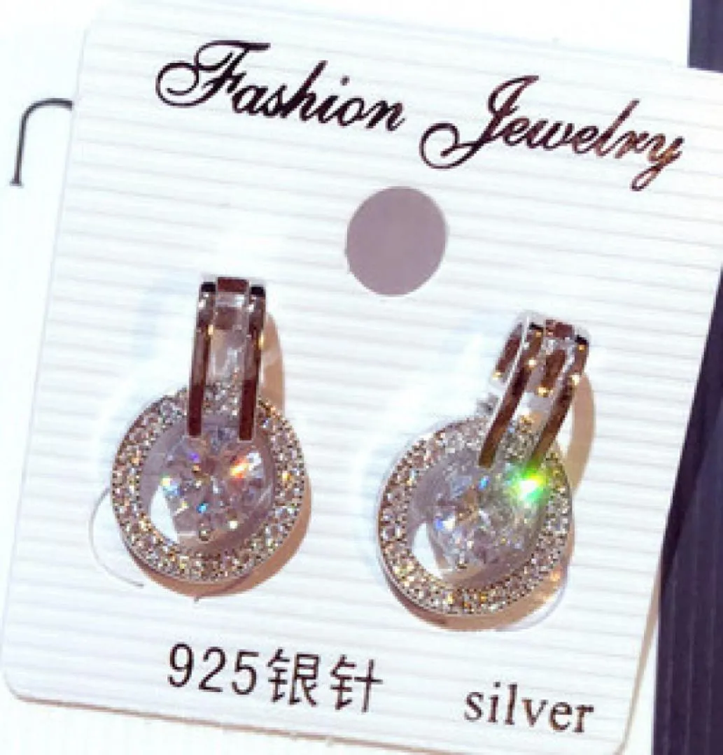 Wholenew ins trendy fashion designer di lusso orecchini a bottone con diamante zircone cerchio per donna ragazza s925 argento pin oro argento3953220