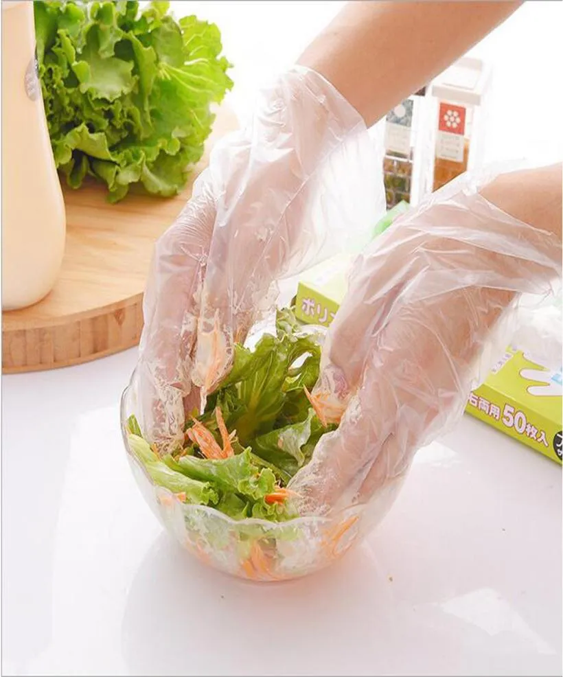 100pcsbag Plastic Disposable Glors Food Prep Glors For Kitchen Cooking Cleaning Mathantering Kök Tillbehör Latex 6037023