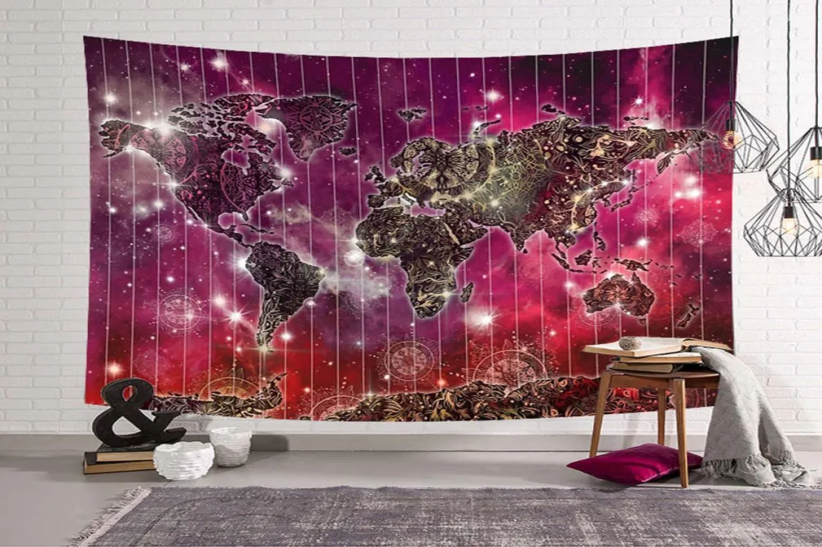 Kartserie Digital Printing Mural Bakgrund Vägg TAPESTRY HEM HANGING TRACK MAT4833514