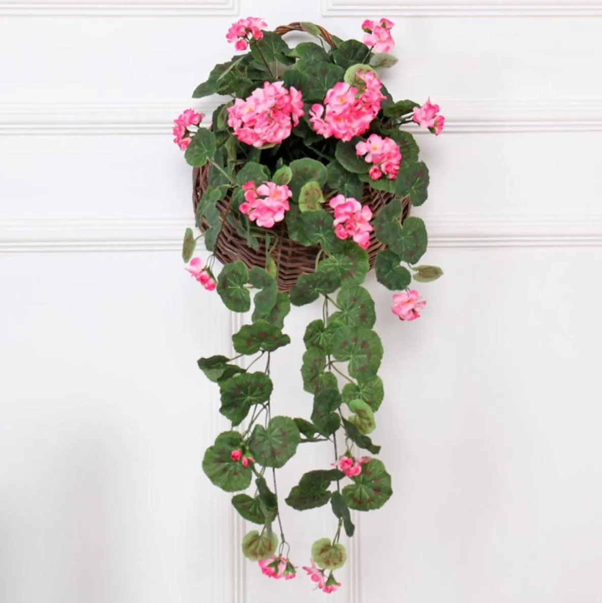 Artificial Begonia Flower Rattan Wedding Decoration Silk Ivy Basket Flower Wall Hanging Vine Garland Balcony Party El Decoratio6423731