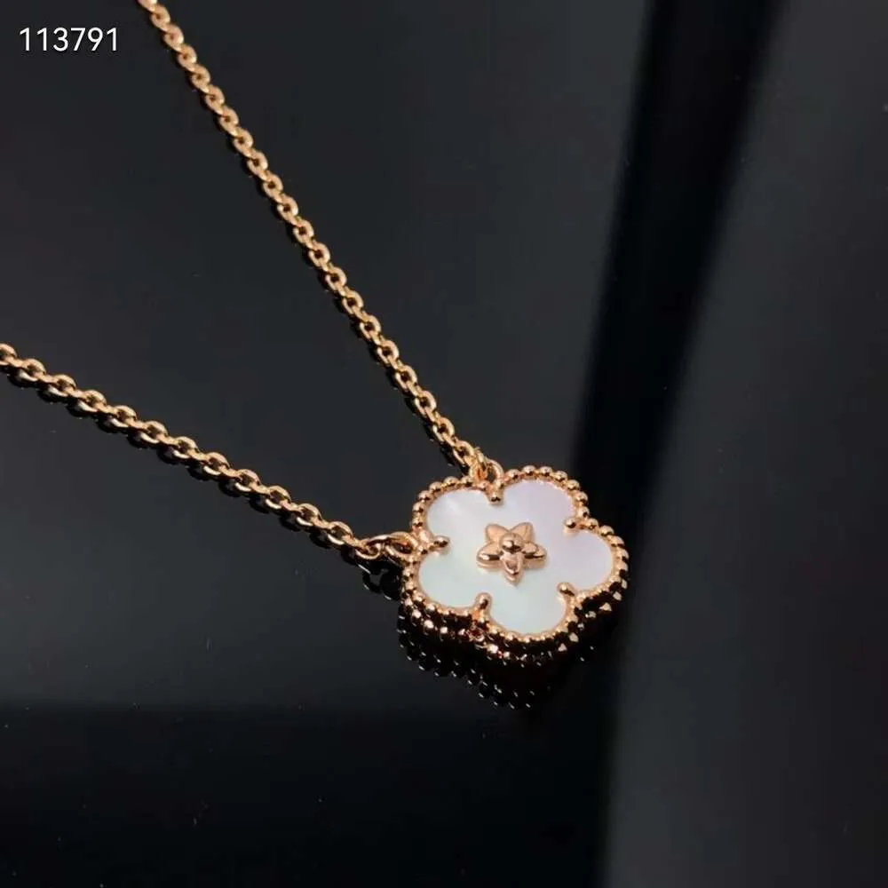 Van Clover High Edition Beimu Plum Blossom Naszyjnik dla kobiet 18K Gold Light Luksusowy Rose Gold Seven Star Ladybug Chain