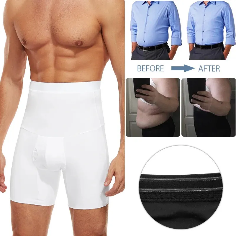 Męskie ciało kształtują męskie ciało Shaper Control Kontrola Kontrola Kompresyjne Kompresyjne Szorty Przesuwanie brzucha Shapewear Brzuch Metki Reducer Metties Fitness Bokserne spodnie 231212