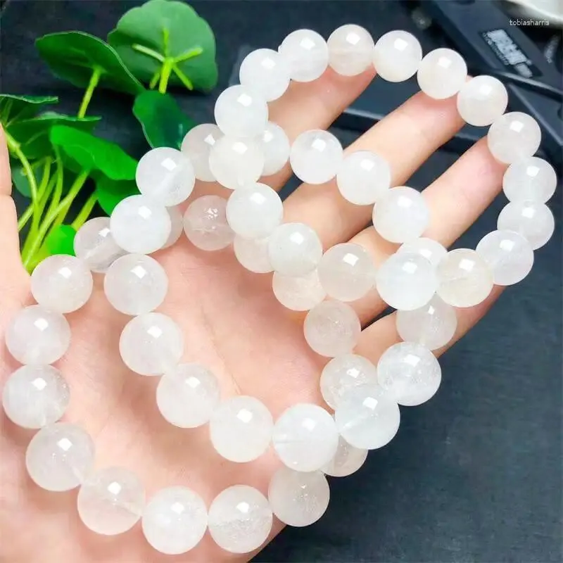 Bangle Natural White Hair Quartz Bracelet Handmade Crystal Jewelry Stretch Children Birthday Gift 1pcs 9/11/14MM