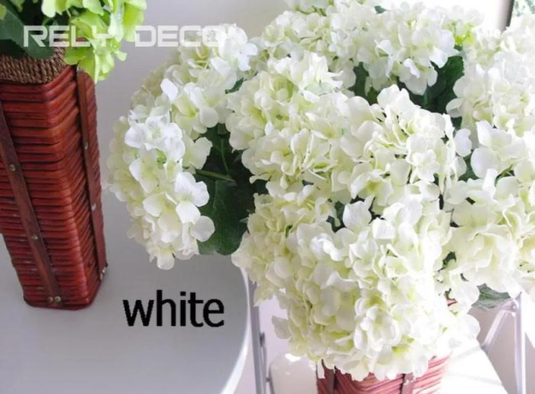 Silk Single Stem Hydrangea 20pcs Artificial Flowers Hydrangeas Pincushion Laurustinus Flower for DIY Wedding Bouquet Accessori8086797