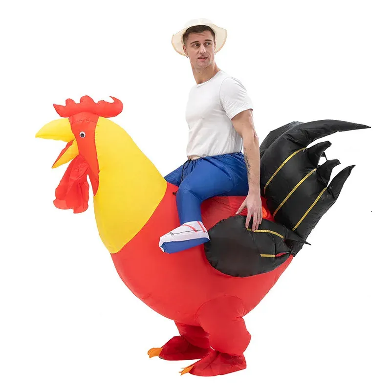 Buttafuori gonfiabili Playhouse Altalene Gallo grande pollo Personaggio dei cartoni animati Costume della mascotte Costume per adulti Festa Animale Carnevale Prop Giocattoli Regalo 231212