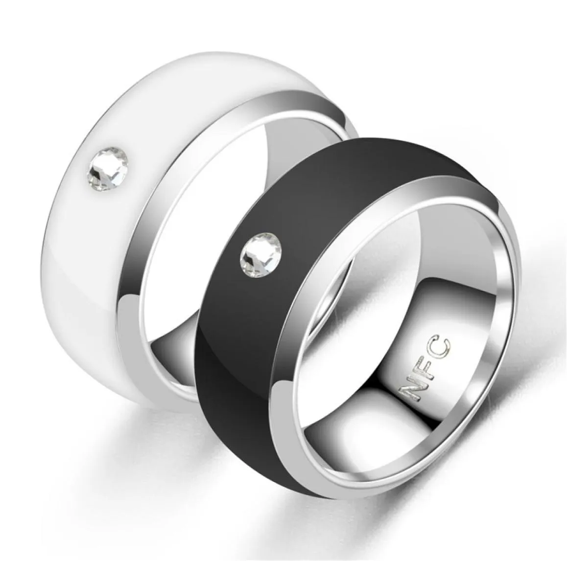 Men039s Ring New Technology NFC Smart Finger Digital Ring for Android Phones with Functional Couple Stainless Steel Rings8142589