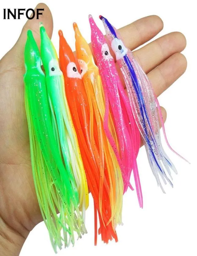 100pcs Rubber Squid Skirts 5cm 9cm 11cm Octopus Soft Fishing Lures Tuna Sailfish Baits Mix Colors 2011043670116