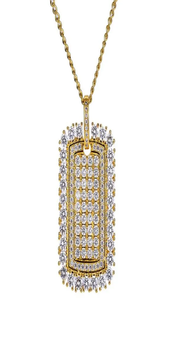 2020 nova densa indústria pesada exército pingente colar hip hop luxo diamante colares jóias para mulheres presente de aniversário 2 cores6970094