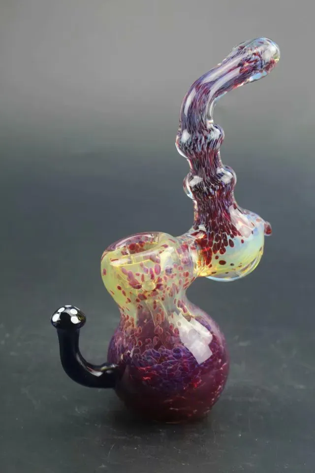 Color Double Bubble Base Snake Pot IN STOCK Glass Pipe Bubbler