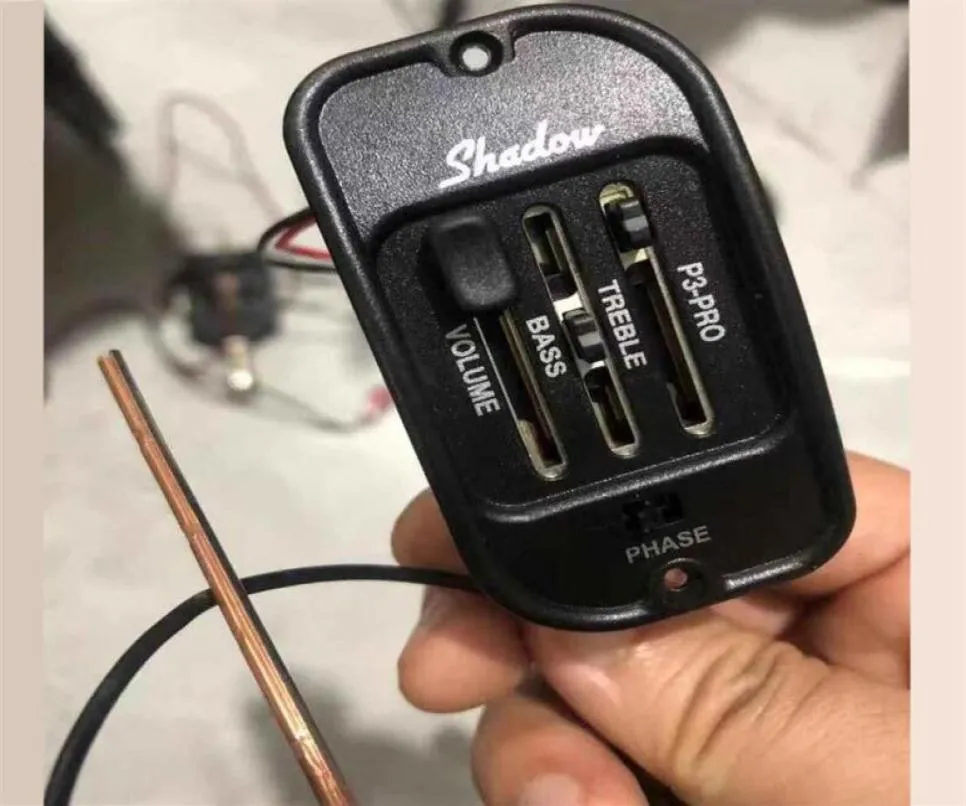 o captador de pré-amplificador Shadow P3PRO original EQ 3 bandas preto Alemanha fez equalizador usado para violão de corpo fino e ukulele23684715034