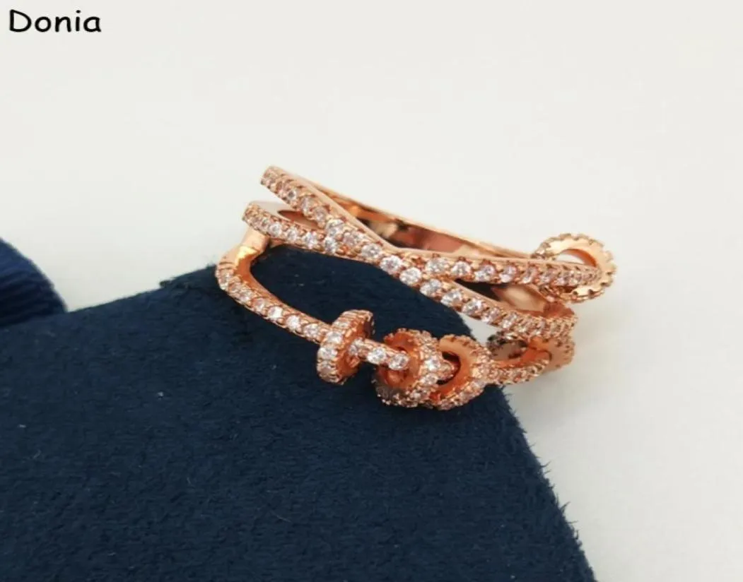 Donia gioielli anello di lusso esagerato cerchio di attività della moda europea e americana titanio microintarsiato zircone designer creativo19162162