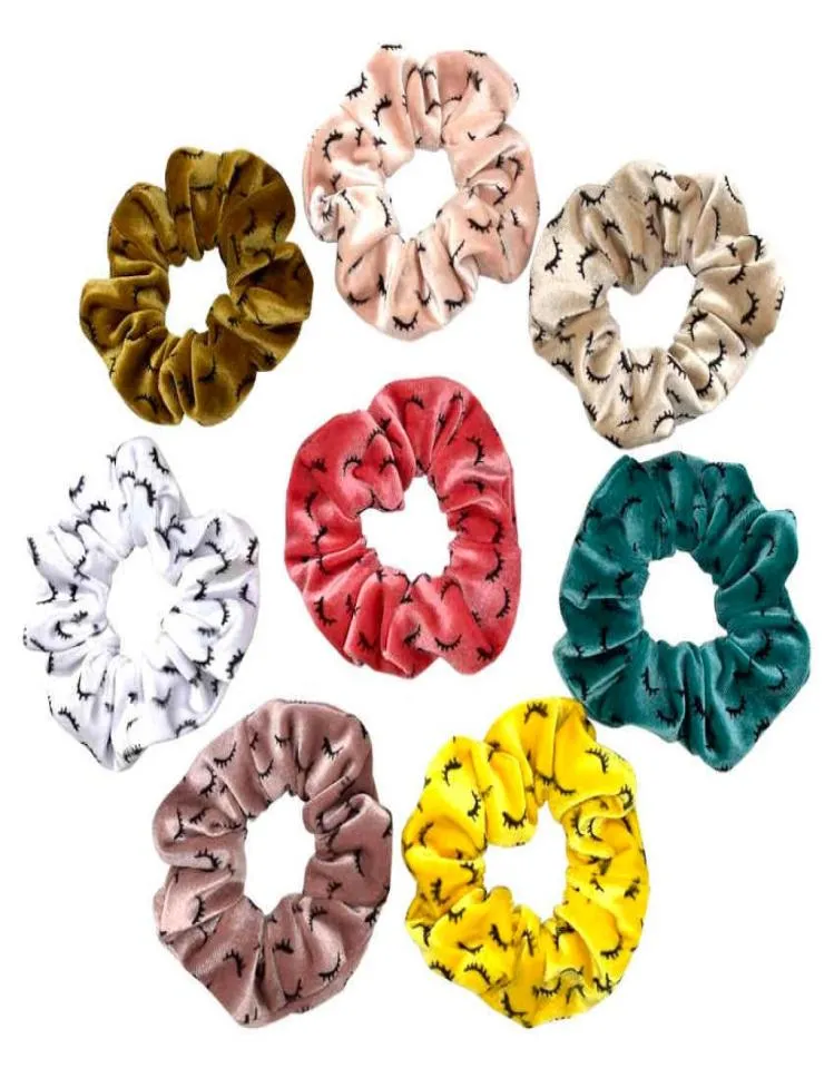 Scrunchie de veludo para cílios, mulheres, meninas, tira elástica de borracha, acessórios, faixa de cabelo, corda, rabo de cavalo, suporte 7227937