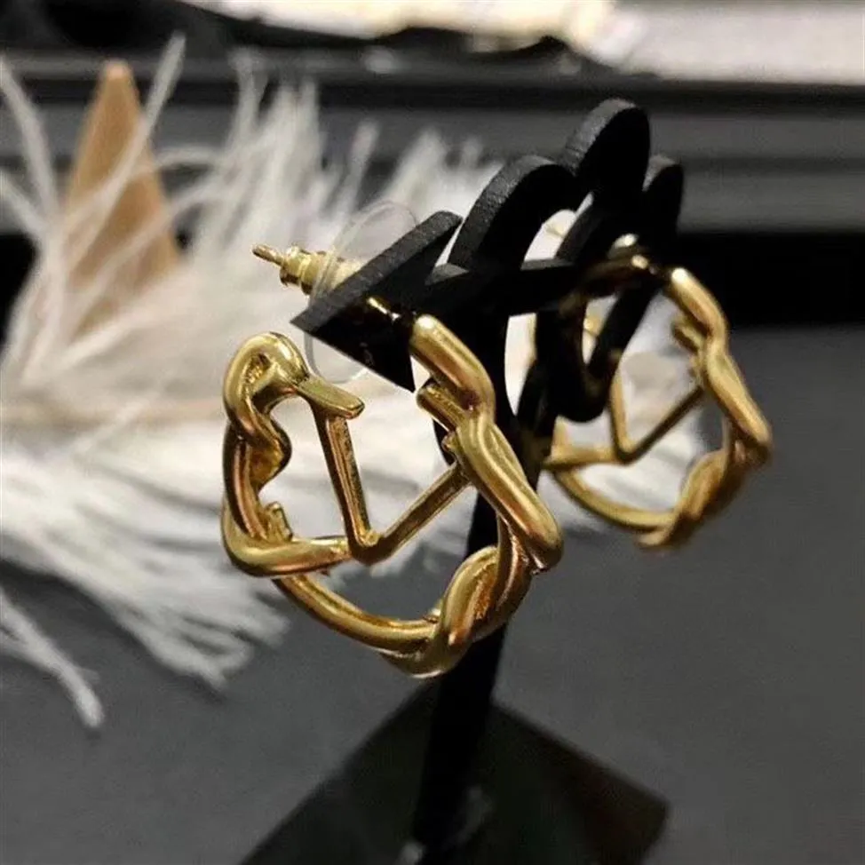Boucles d'oreilles créoles en or à la mode pour femmes, cadeau d'amoureux de mariage, bijoux de fiançailles avec boîte NRJ217M
