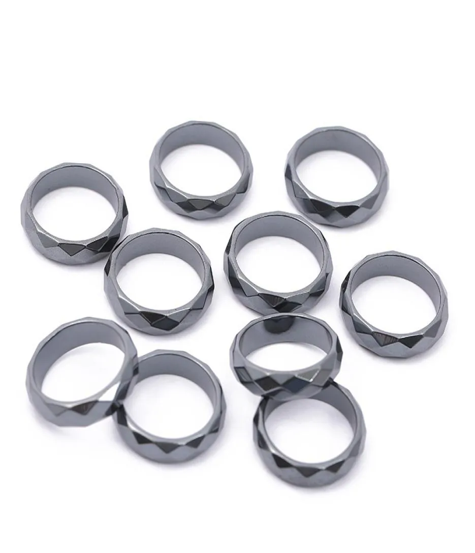 6mm Wide Band Rings Fashion No Magnetic Hematite Magnet Ring For Man Mix 6 to 131914020