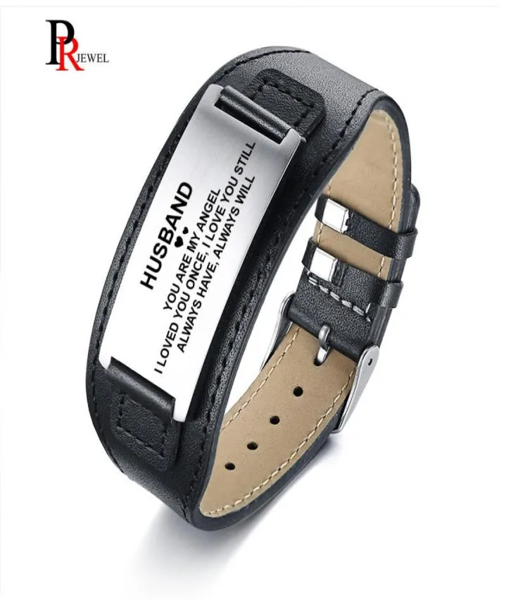 custom bracelets for him personalized mens genuine leather wristband bracelet length adjustable9676560