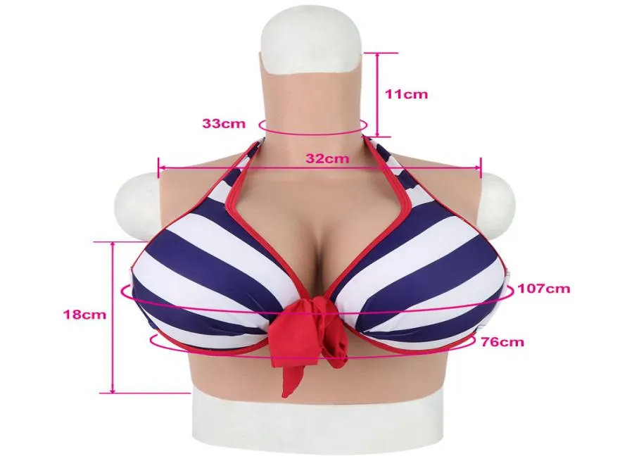 Artificial Silicone Fake Breast Form Roanyer Transgender dresser Male To Female Realistic dressing Boob Cosplay H Cup3528030