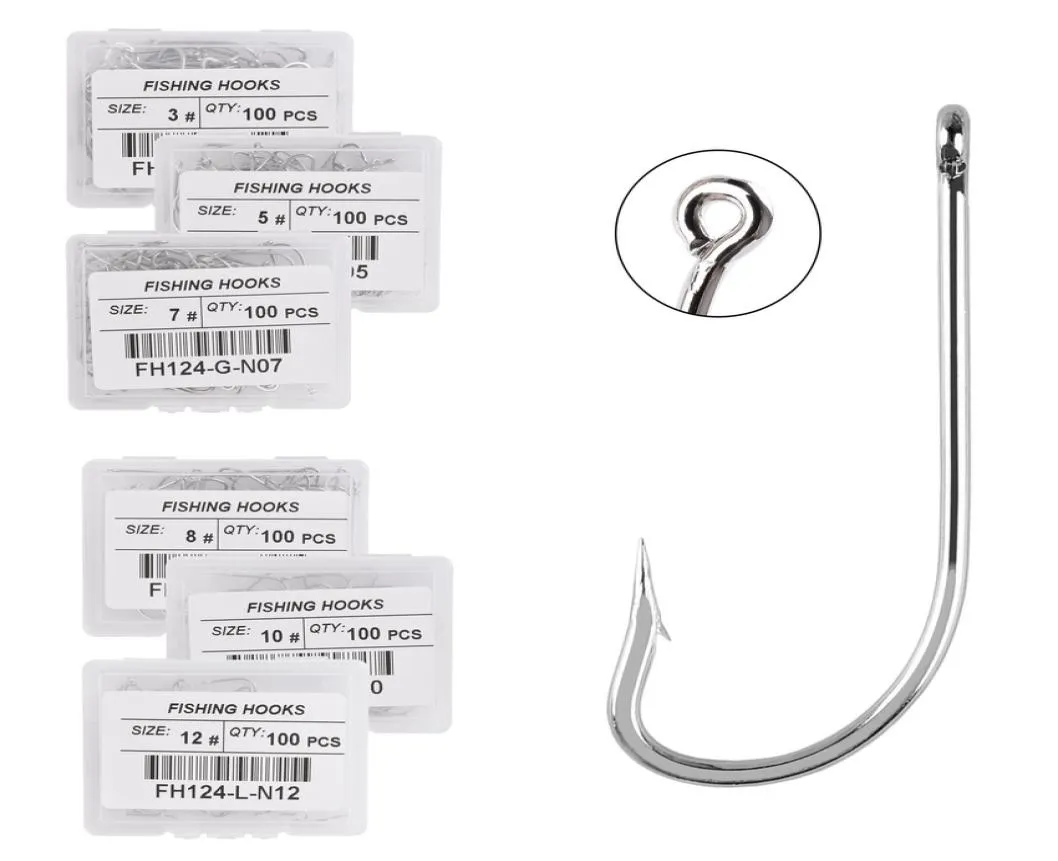 Box Long Shank Sea Fishing Hook 110 Fishhook Stainless Steel Sharp