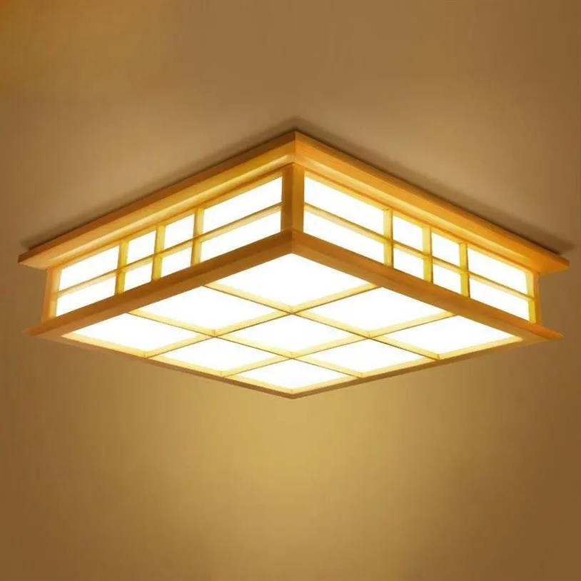 Luzes de teto estilo japonês lâmpada tatami led iluminação de teto de madeira sala de jantar quarto lâmpada sala de estudo casa de chá 0033185f