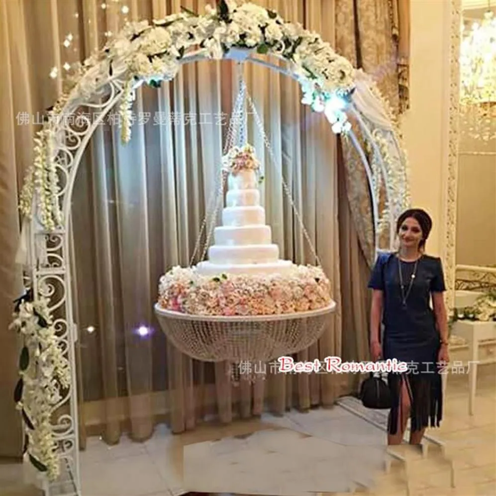 Support à gâteaux suspendu en cristal, décoration de fête, fantaisie pour mariages et décoration de mariage, 299S