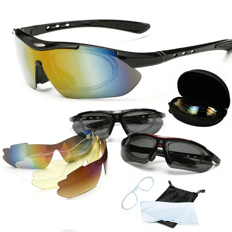 Outdoor Brillen Sport Männer Damen Sonnenbrille Rennrad Brille Mountainbike Schutzbrille 5 Linsen 231212