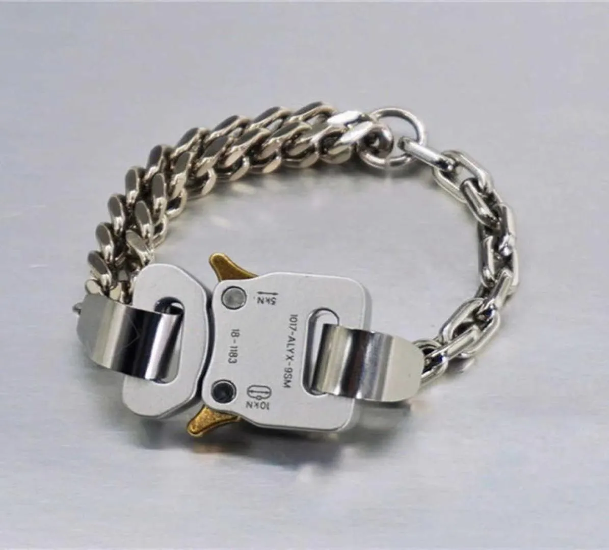 Hochwertiges ARMBAND für Herren und Damen, gemischte Glieder, kubanische Kette, Metallarmbänder, feiner Stahl, farbecht, Alyx-Sterlingsilber, Q06052957241