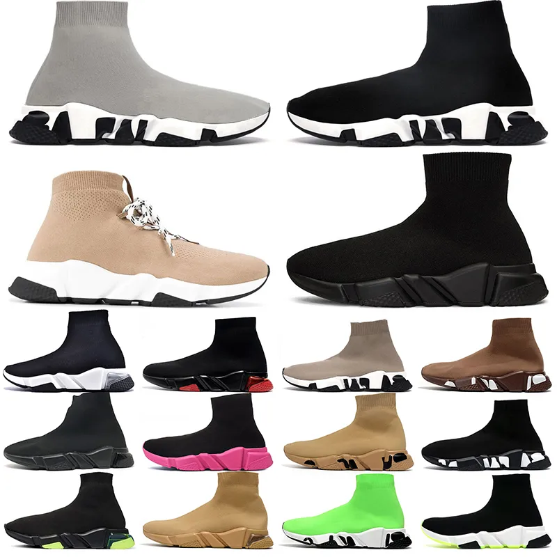 2024 Mode Graffiti Dames Heren Designer Sok Schoenen Laarzen Snelheidstrainer Zwart Wit Rood Snelheden 2.0 Doorzichtige zool Lopers Sokken Ontwerpers Platform Loafers Sneakers