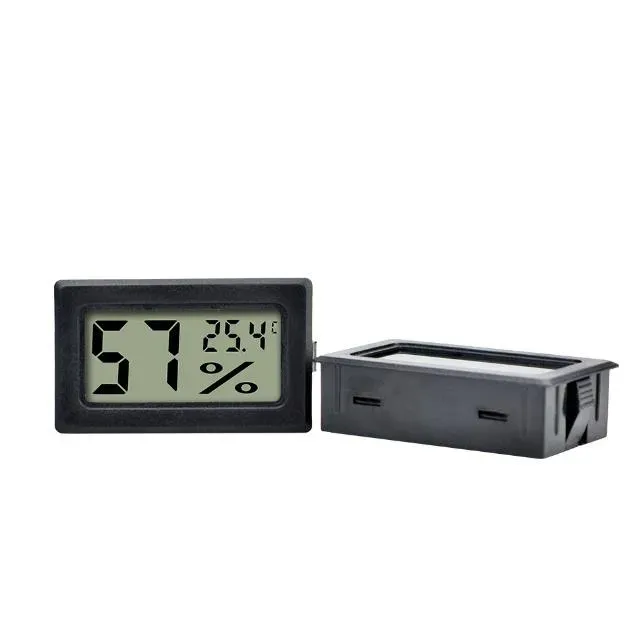 Black/White Mini Updated Embedded Digital LCD Thermometer Hygrometer Temperature Humidity Tester Refrigerator Freezer Meter Monitor