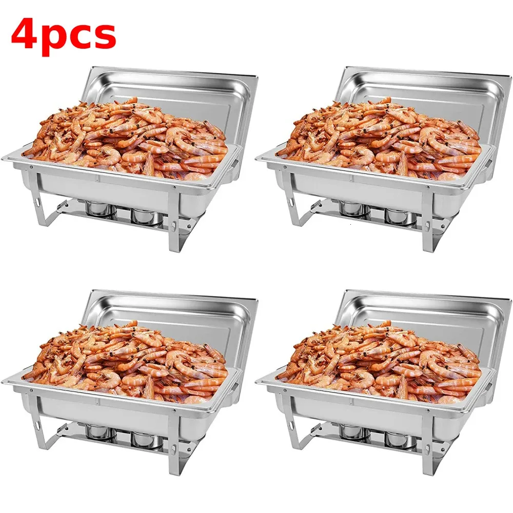 ASEN Réchaud Buffet Réchaud Réchaud Alimentaire 9L 8 Quarts en Acier Inoxydable Pliable pour Les Fêtes de Restauration de Restaurant Libre-Service 231213