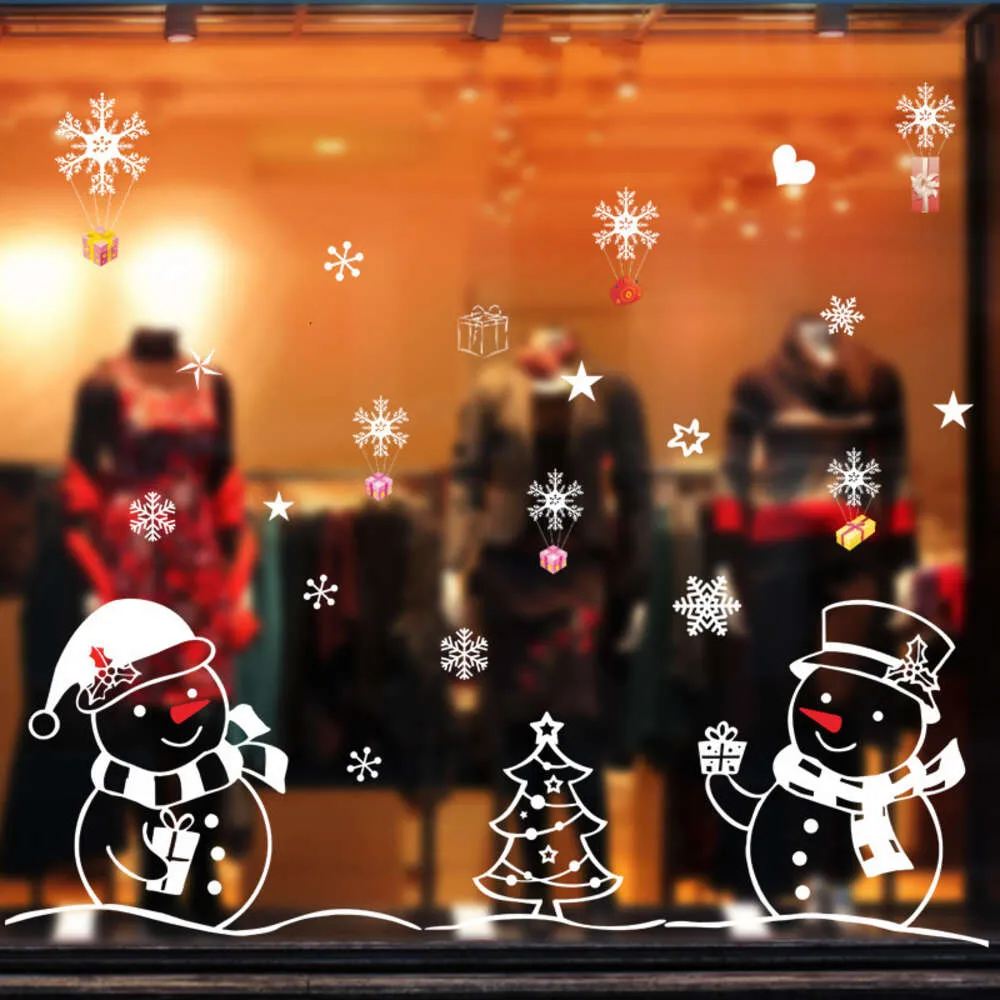 عيد الميلاد سانتا كلوز ملصقات الجدار الأيائل نافذة ملصقات زجاجية التصميم الفني للأطفال
