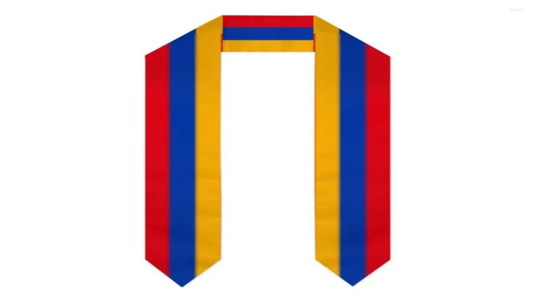 Scarves Armenia Flag Scarf Top Print Graduation Sash Stole International Study Abroad Adult Unisex Party Accessory7730646