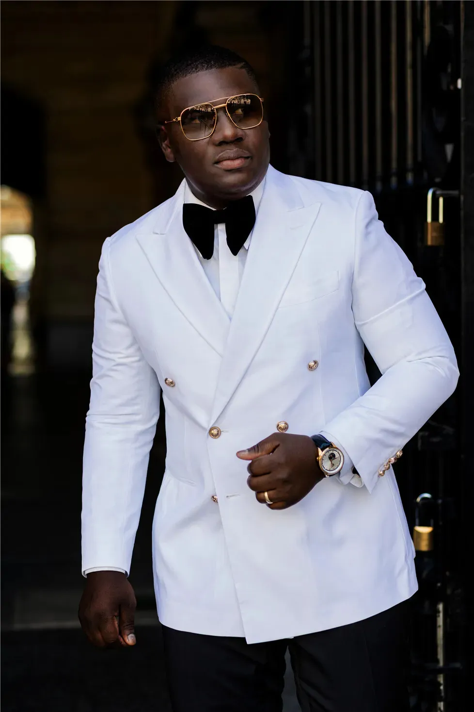 Mens White Double Breasted Suit: Slim Fit Groom Tuxedo For Wedding