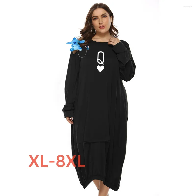 Robes de grande taille 4xl 5xl 6xl 7xl 8xl formelle pour les femmes Q Love imprimer Maxi robes Para Mujer bohème Sexy Club