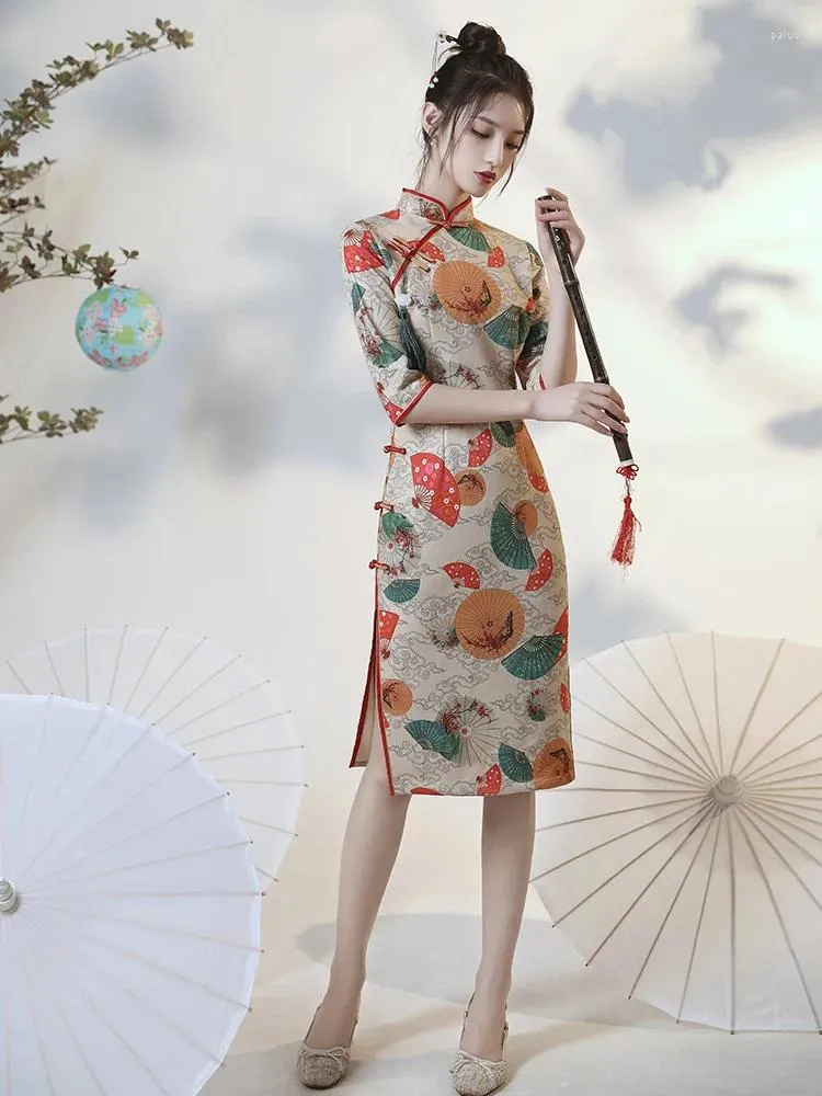 Ethnische Kleidung Chinesische Kleiderdekoration Qipao Abendkleider großgröße Cheongsam High-End Long Cheongsams Modernes China