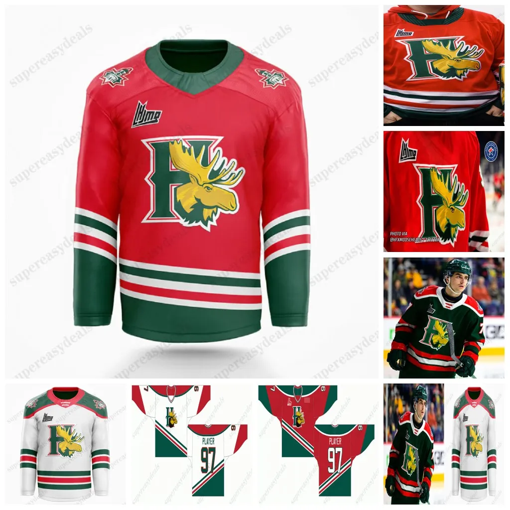 Halifax Mooseheads Hockey Jersey 13 Nico Hischier 22 Nathan