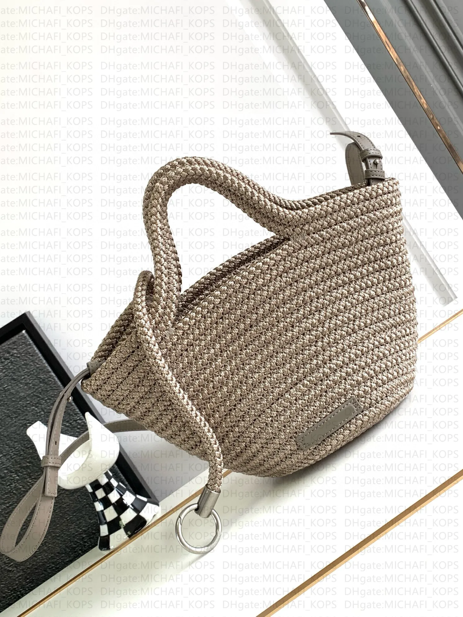 10A IBIZA Basket Bag Large Capacity Women Crossbody Bag Weaving Technology Nylon Rope Material Lightweight Designer Bag