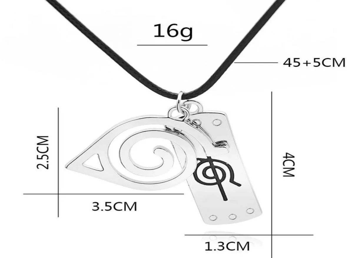 Choker Necklace Leaves Ninja Headband Pendant Necklaces For Men Women Jewelry Black Rope Chains with 2 Pendants Colar7654743