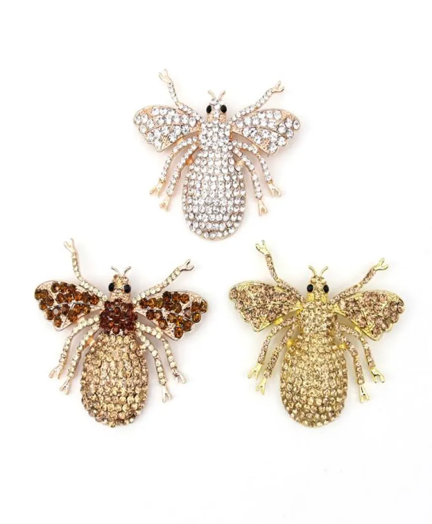 20 PCSLOlot Niestandardowe broszki Rhinestone Duży 70 mm Bumble Hornet Pin pszczoła owadowa broszka dla kobiet dekoracja 8926378