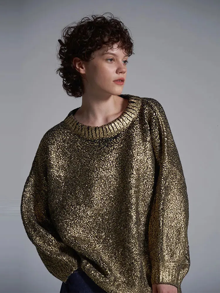 Metallic gold sweater discount