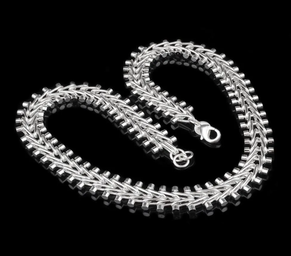 18nch Silver Plated Necklace 10pcs Clavicular chain Necklace 925 stamped for women and Men fashion Jewelry8296756