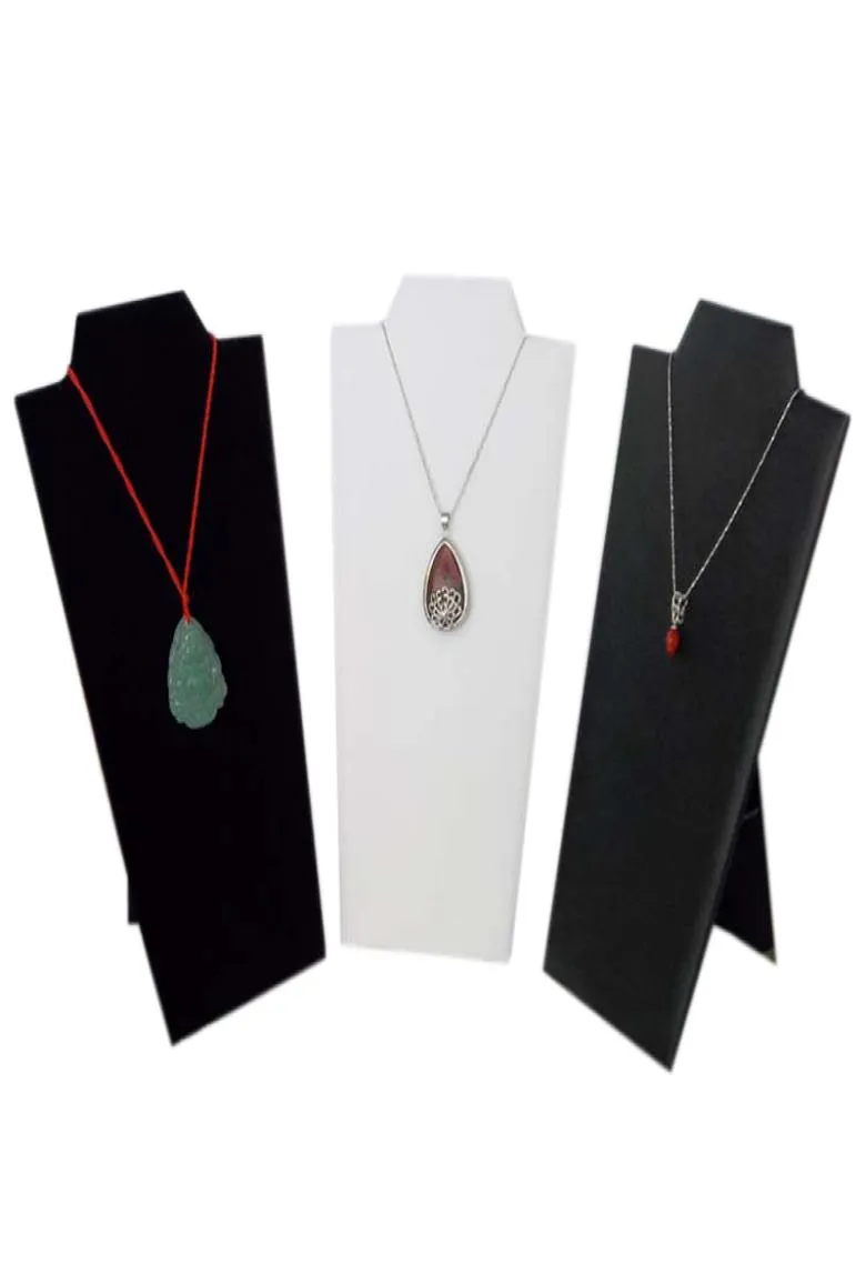 3 pcs Necklace Display Necklace stand black velvet 8 12quot White leather And Black leather4883088