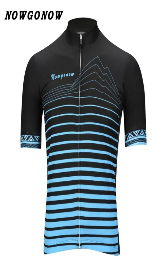 Kan anpassade män 2017 Cycling Jersey Cartoon Blue Black Clothing Bike Wear Nowgonow Racing Road Mountain Cool Maillot Outdoor Boy SP8919930