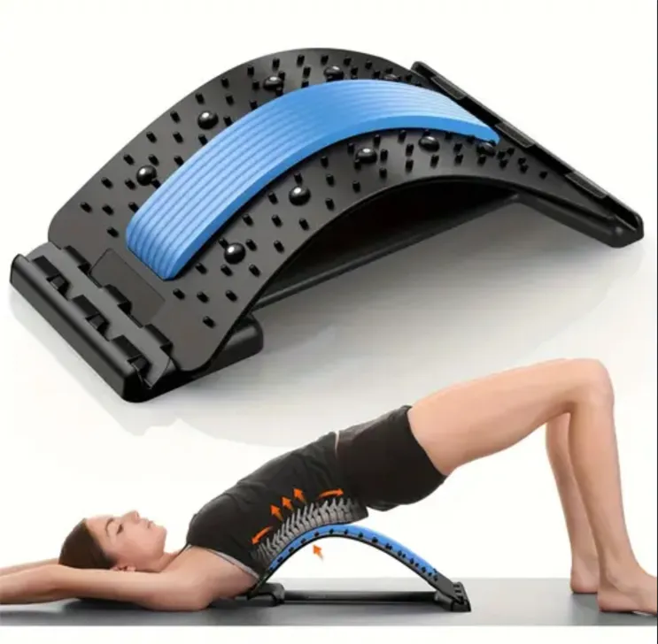 Back Stretcher Magnetotherapy Multi-Level Adjustable Massager Waist Neck Fitness Lumbar Cervical Spine Support Pain Relief