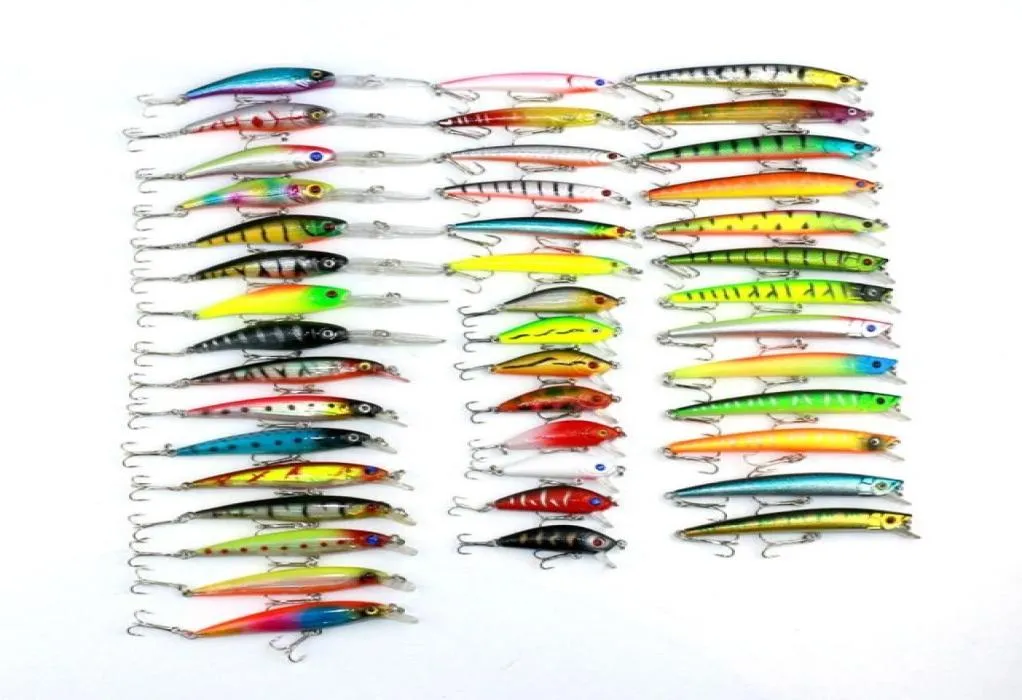 Minnow 43 pcslot leurre de pêche à la mouche ensemble chine appât dur Jia leurre Wobbler carpe 6 modèles matériel de pêche entier T2006029141113