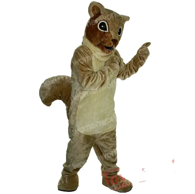 Costume de mascotte d'écureuil marron d'Halloween, tenue de personnage de dessin animé, tenue unisexe, pour anniversaire, noël, carnaval, déguisement