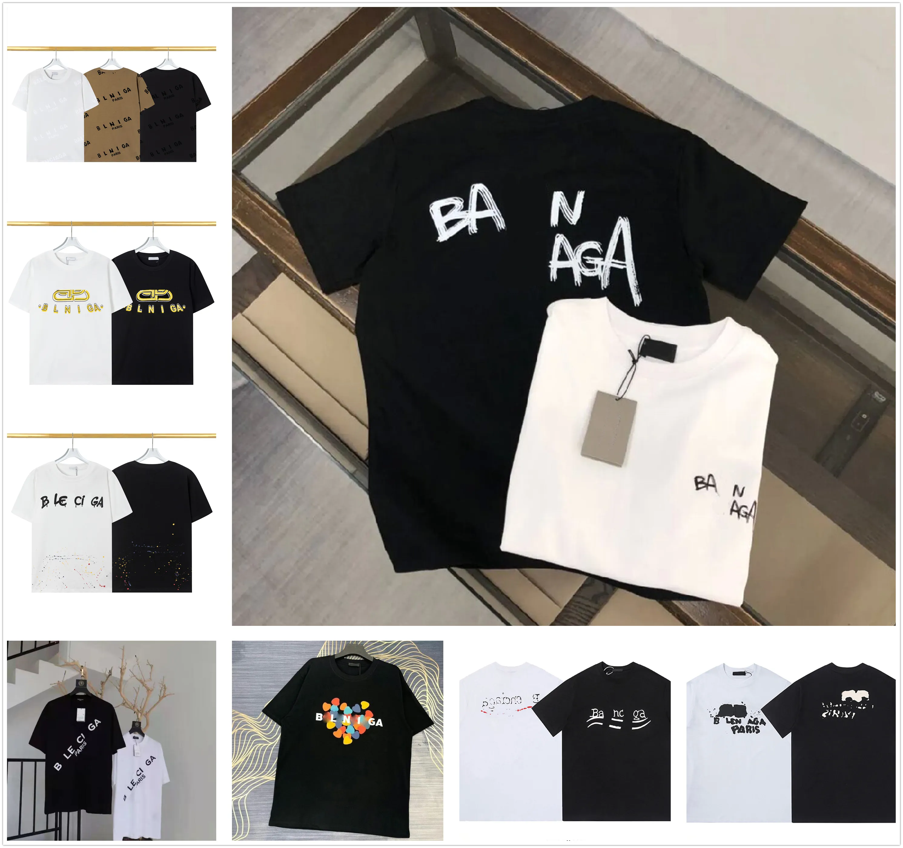 Nova camiseta masculina preto e branco designer peito clássico números alfanuméricos spray direto moda masculina e feminina oversized manga curta algodão 3xl # 99