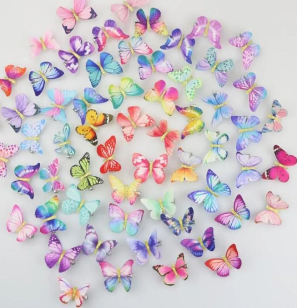 3D Chiffon Fabric Butterflies hair clips women039s Craft Wedding Decor Dress Butterfly barrettes56926452307475