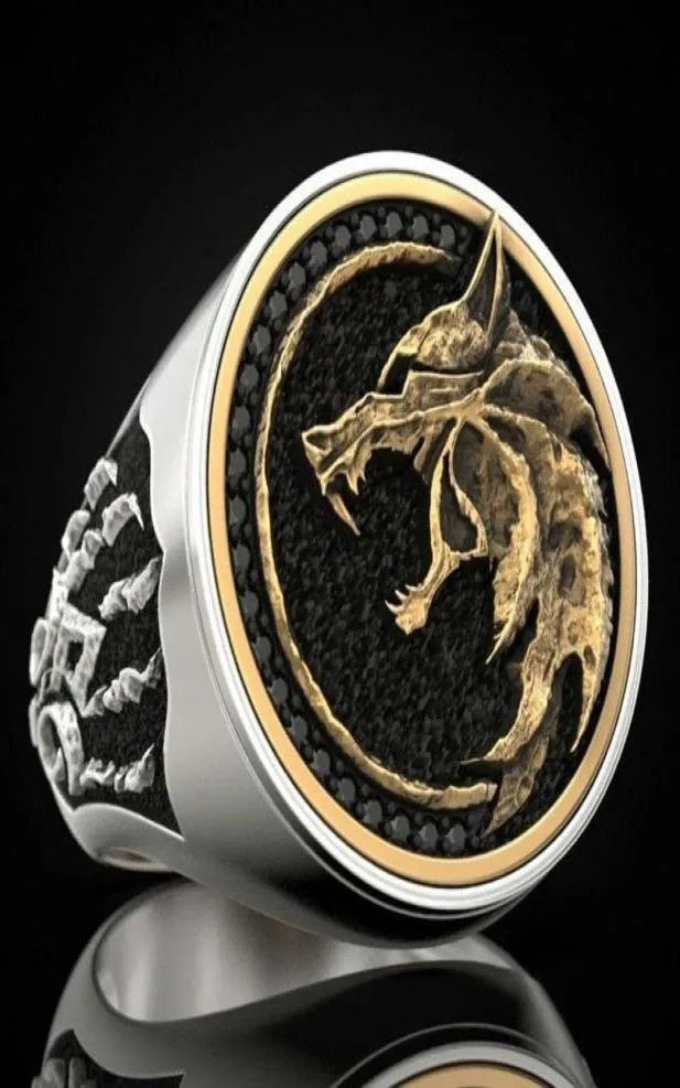 10st Hunter Wolf Claw Ring Viking Warrior Vintage Bicolor Men039S Birthday Holiday Gift Domineering Party Jewelry9218086