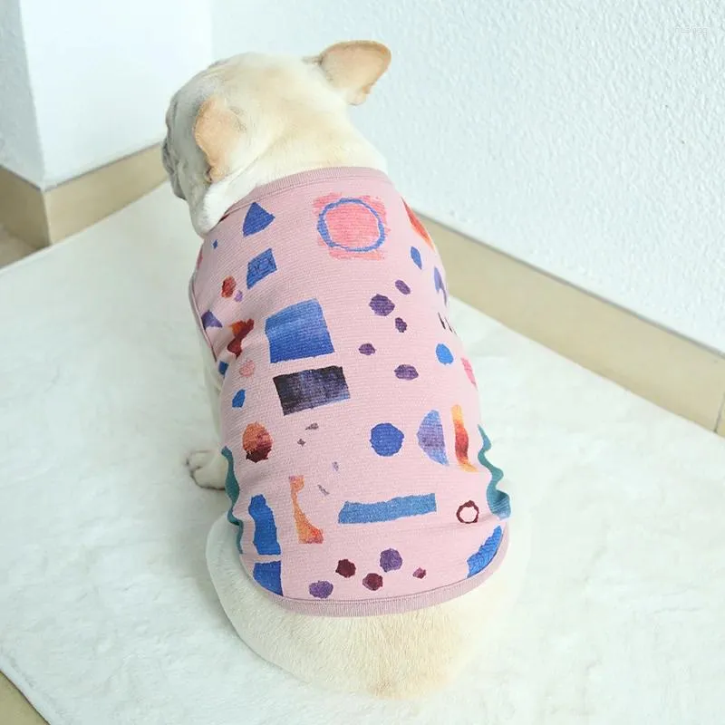 Hundkläder Hokerbat Fighting Geometric Art Mönster Vest Söta bomullsfettkläder plus Fikki Bago -mode